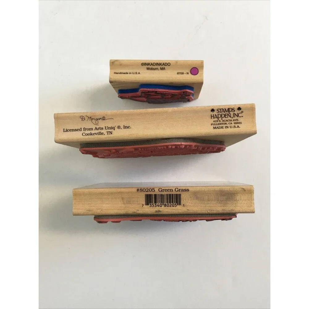 3 Stamps Happen Inkadinkado Rubber Stamp D Morgan Cats Friends
